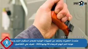 متحدث الكهرباء يكشف عن تعزيزات الوزارة لضمان استقرار التيار وسط موجة الحر اليوم الأربعاء 30/يوليو/2025 – تعرف على التفاصيل